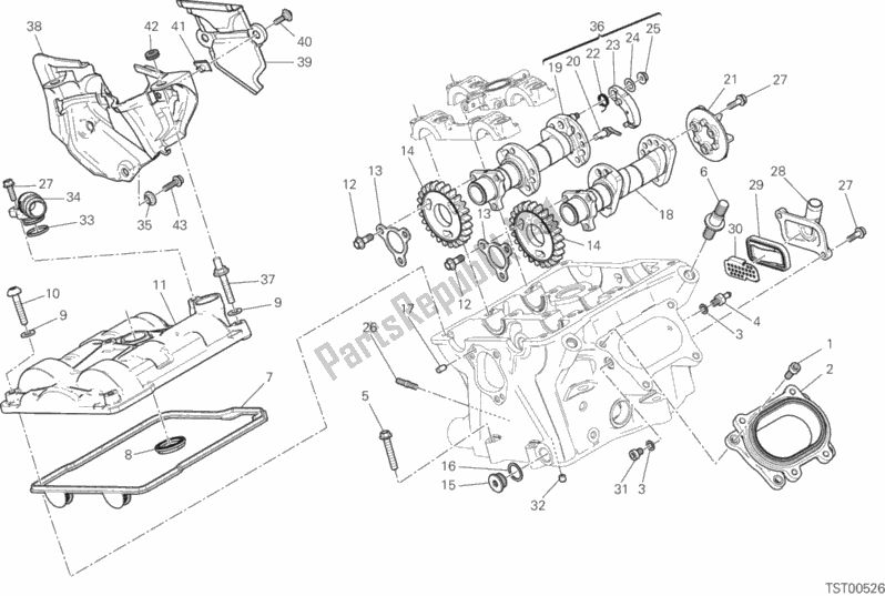 Todas las partes para Culata Vertical - Sincronización de Ducati Superbike 1199 Panigale S ABS Brasil 2015